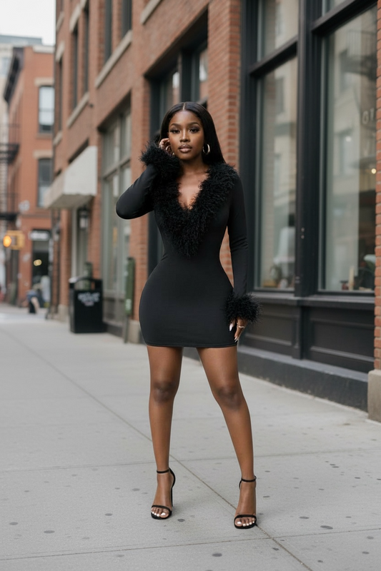 Cora Fur Mini Dress