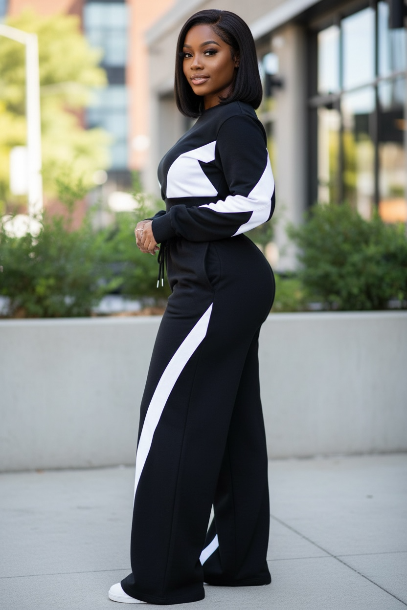 Casual Slay Joggers (Black/White)