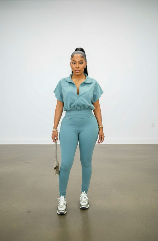 Amber Jumpsuit - Sage Gray