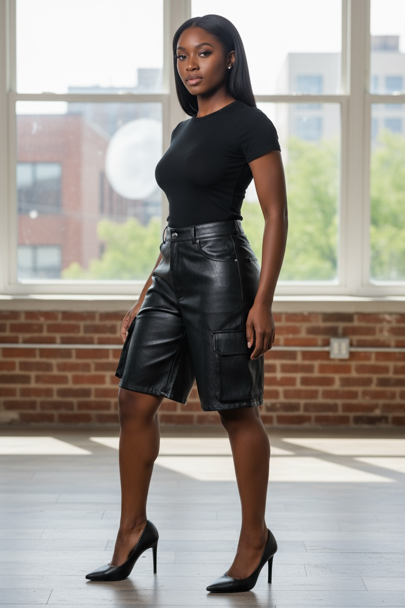 Vegan Leather Shorts