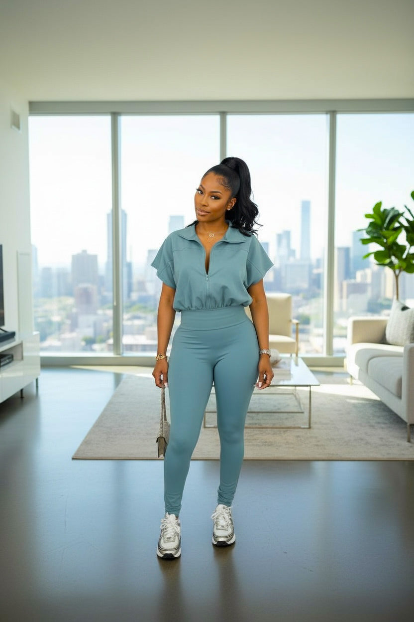 Amber Jumpsuit - Sage Gray