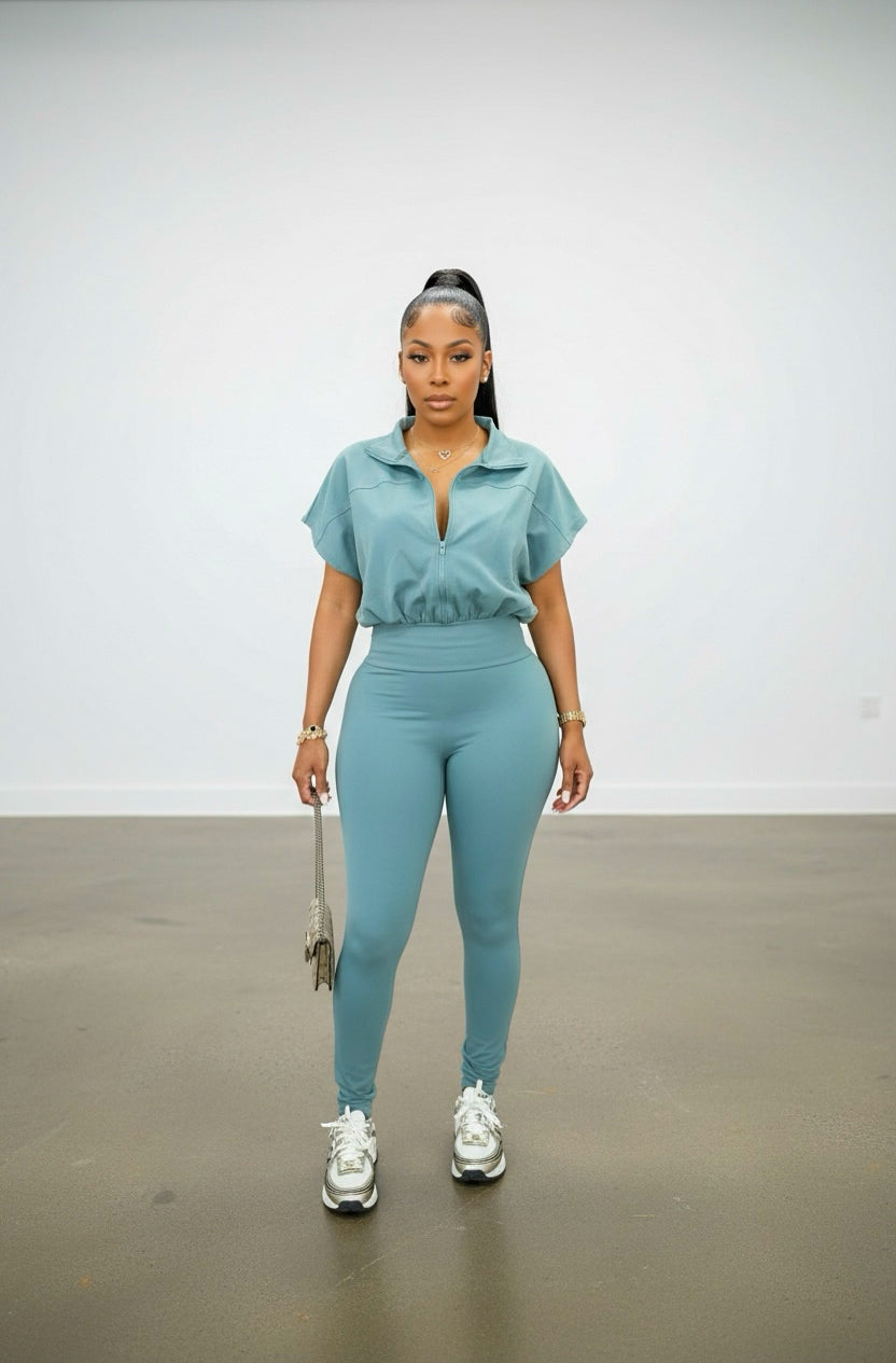 Amber Jumpsuit - Sage Gray