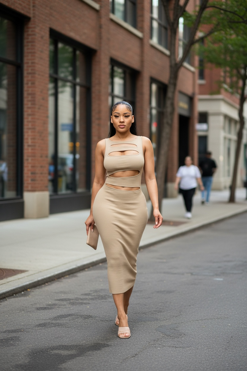 Nudist (Sweater) Midi Dress