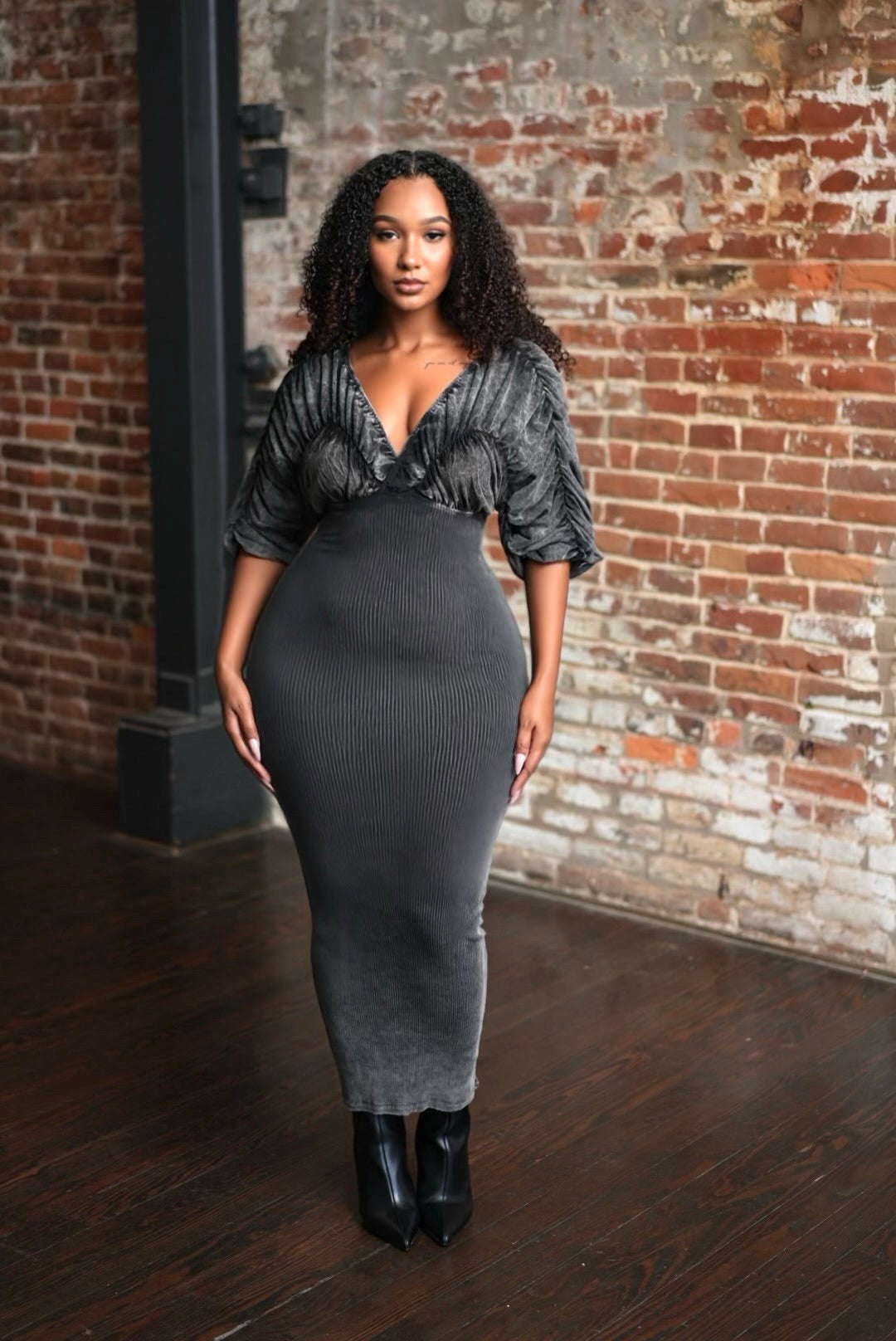 Gray Slate Midi Dress