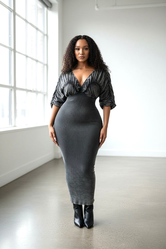 Gray Slate Midi Dress