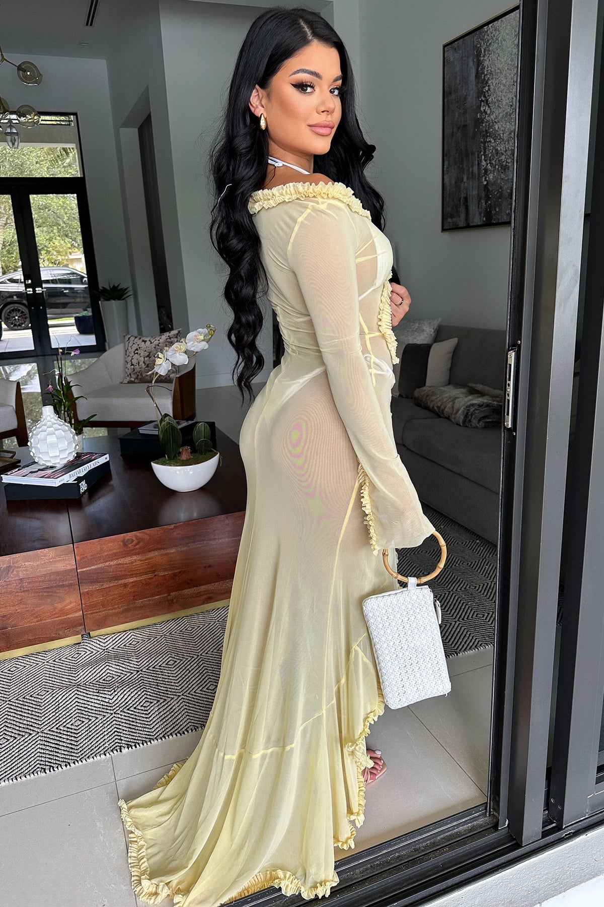 Lemon Drop (Mesh) Maxi Dress